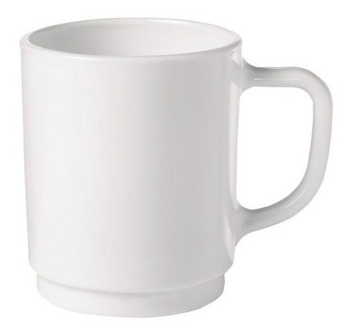 Jarro Jarrito Mug Taza Vidrio Opal Templado Blanco 250 Cc