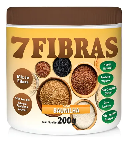 7 Fibras Regulador Intestinal Vegano 200g Sabor Baunilha