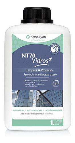 Nt70 Box Banheiro Multipolidor Vidros Acrílicos Previne Manchas Impermeabiliza Instantâneo 1 Litro Performance Eco