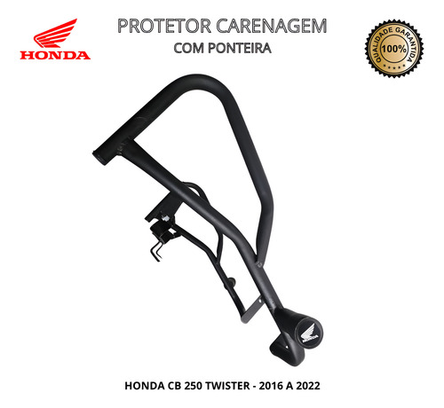 Protetor Carenagem Com Ponteira Cb 250 Twister 16 A 22 Preto