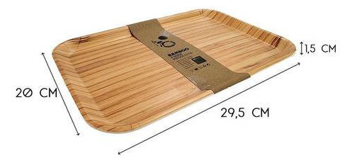 Bandeja Madera Bambu 29x20 Cm Mediana Rectangular Melamina