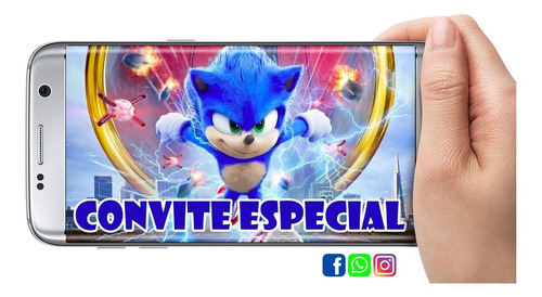 Convite Animado Em Vídeo Tema Sonic, Whatsapp, Aniversário