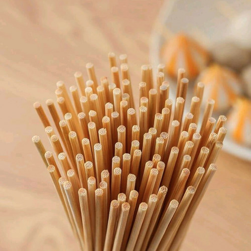 200 Palillos De Bambú Natural De 30cm Para Brochetas De Punta Afilada