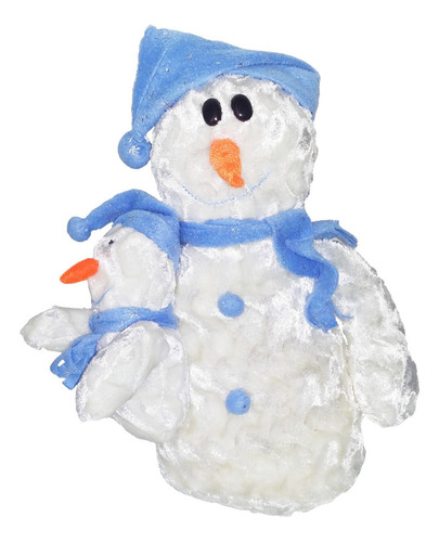 Peluche Muñeco De Nieve Papa Gorro Azul 37cm