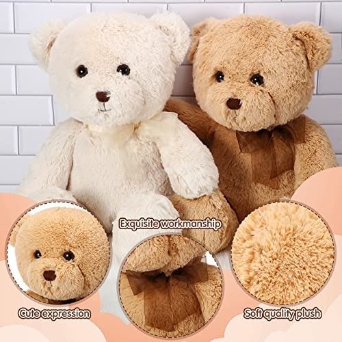 Conjunto De 2 Osos De Peluche De 18 Pulgadas Beige Y Ma...