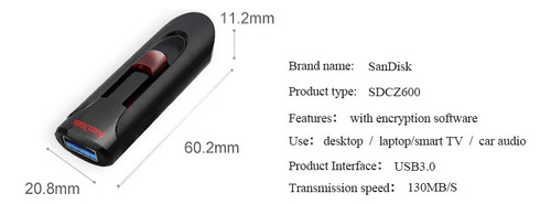 Pen Drive Usb Sandisk 3.0, 256 Gb, Memory Stick U Disk