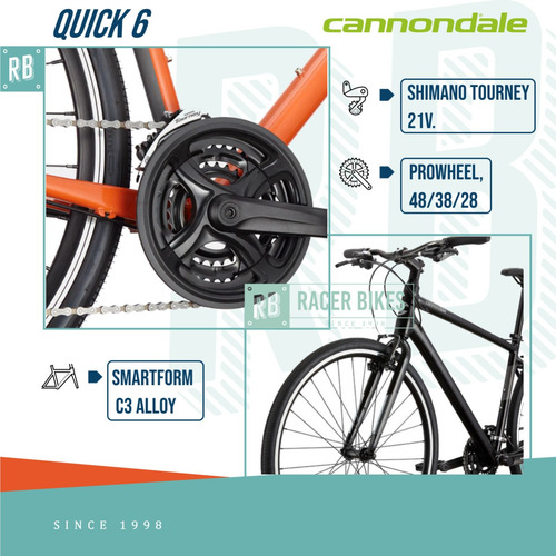 Imagen 2 de 10 de Bicicleta Cannondale Quick 6 Rod. 700 Urbana Hibrida - Racer