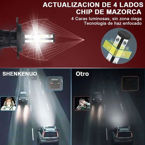 Para Chevy Aveo/aveo5 2004-11 9003 Faro Led De Haz Alto/bajo