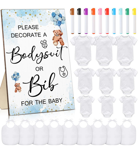 Juego De 35 Baberos Para Baby Shower, Diseno De Babero De Ma