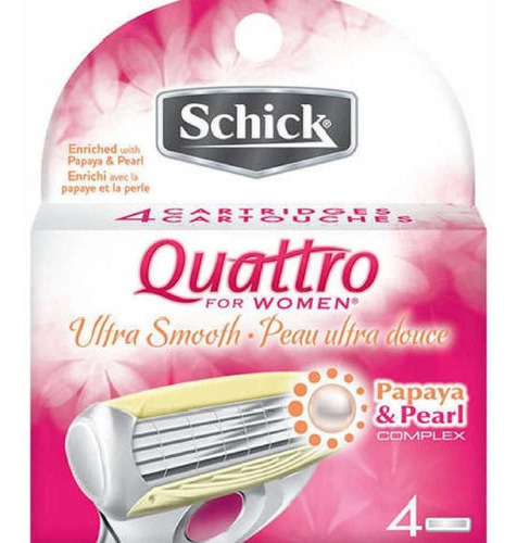 Cartuchos De Afeitadora Schick Quattro Para Mujeres, 4 Cada 