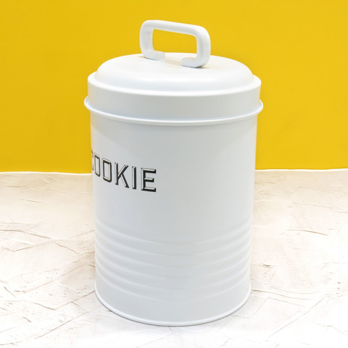 Kit 2 Latas De Biscoitos Cookies Branco Com Alça - Nh