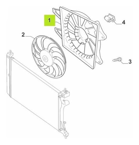 Soporte Electroventilador -original- Fiat Strada Volcano 20-