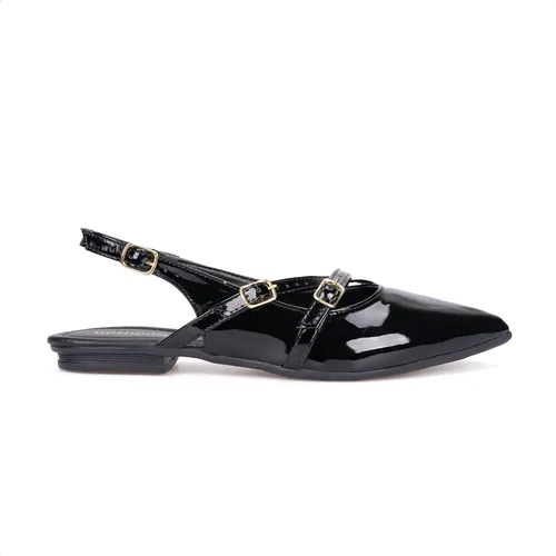 Sapatilha Feminina Slingback Bico Fino Domidona Tira Com Fivela