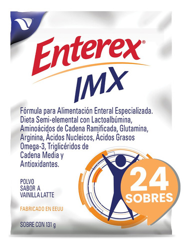 Enterex -imx Polvo, Caja 24 Sobres De 131g C/u Sab. Vainilla Sabor Vainilla latte
