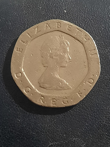 Moneda Rara Elizabeth Ii Dg Reg Fd 1983, 20 Peniques