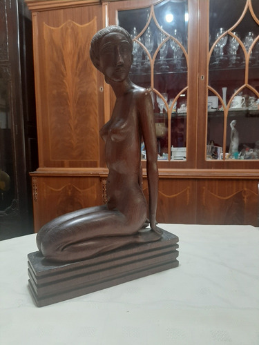 Escultura En Madera Tallada Del Escultor José Celeiro 1940