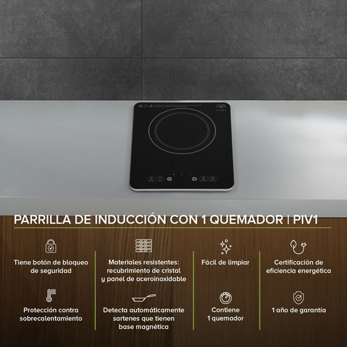Imagen 7 de 9 de Encimera Cocina Electrica Avera Vidrio Templado Portatil