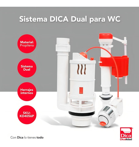 Juego De Herrajes Para Wc Sistema Dica Dual Dica Kd4056p