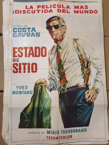Afiche De Cine Original 1402- Estado De Sitio- Costa Gavras