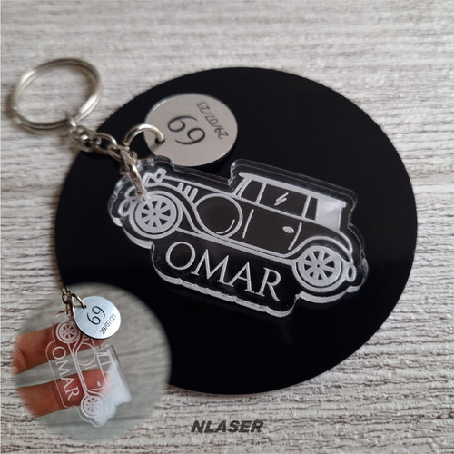 15 Llaveros Auto Antiguo Personalizado Cumpleaños Souvenir