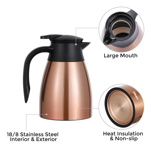 Jarra Térmica De Café De 1 Lt Acero Inoxidable