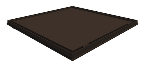 Tampa de casa de máquinas 90x90 articulada invisível marrom fosco gda tcm