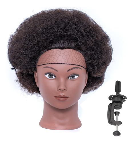 Cabeza De Maniqui Afro 100% Pelo Real, Cabeza De Entrenamien