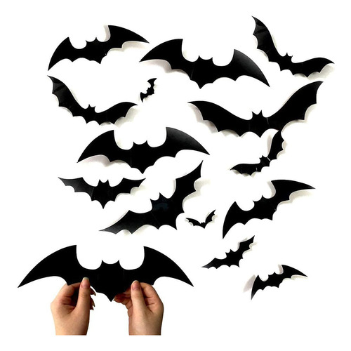 60 Piezas De Murcielagos Para Decoracion De Pared De Hallowe