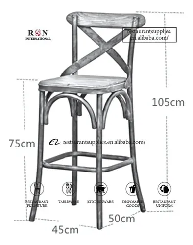Piso Cruceta Provincial Madera Olmo Comedor Mueble Taburete