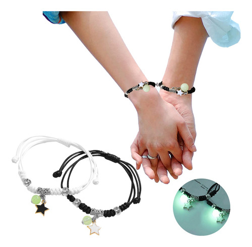 1 Par Pulsera Pareja/amistad Brillan Iman,regalo Amor Eterno