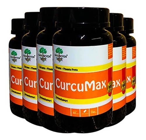 Imagem 1 de 7 de Kit 6 - Curcumax - Cúrcuma+piperina + Absorção E Imunidade