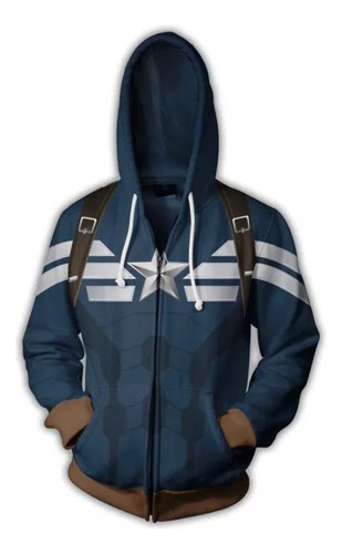 Capitan America Invierno Soldado Sudadera Con Cremallera