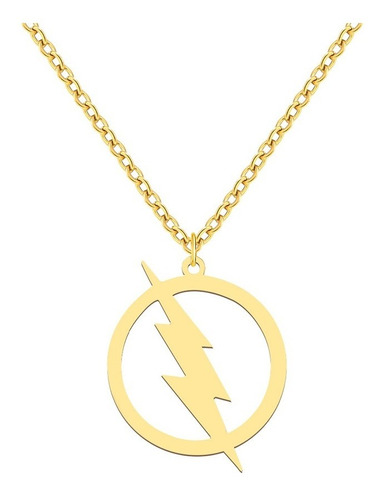 Collar Flash Acero Inoxidable Logotipo Rayo Dc Superhéroes