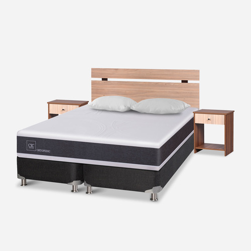 Box Spring Ortopedic 2 Plazas + Set Olmo + Almohadas