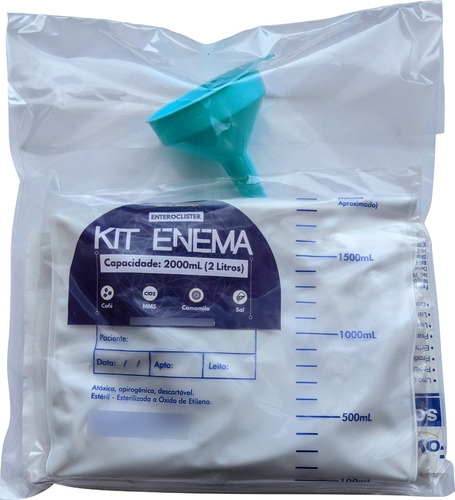 Bolsa Enema Limpeza Higienica Intestinal + 4 Sondas + Brinde