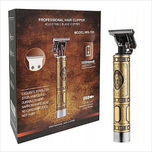 Máquina Patillera Barbera Buda Bz-t99 Profesional Recargable Color Dorado oscuro