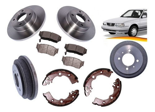 Kit Freno Nissan V16 1.6 1990 2010  Dlt + Tras Discos Macizo