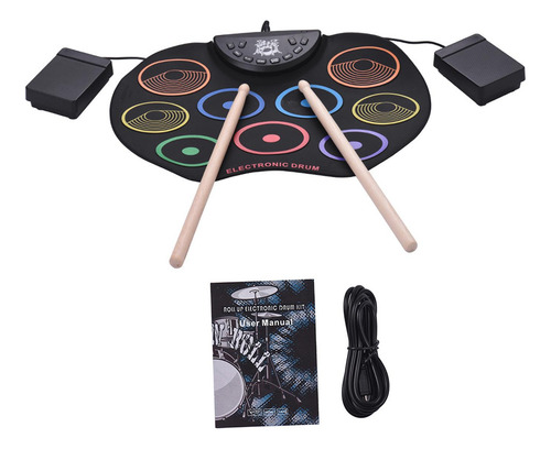Batería Electrónica Con Baquetas Y 9 Pads Para Uso