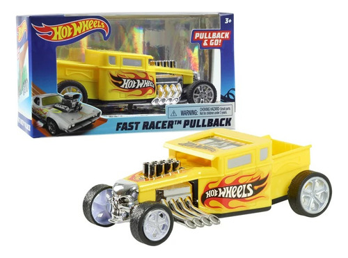 Hot Wheels Auto A Fricción Pull Back Fast Racer 13cm 