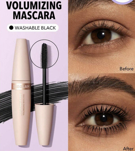 Máscara voluminizadora de pestañas Sheglam Big Time Eyes, color negro