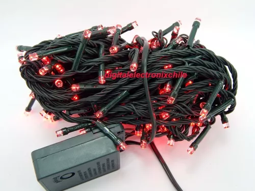 Imagen 3 de 5 de Guirnalda 300 Led Roja Rojo 18 Mts 220v 8 Secuencias