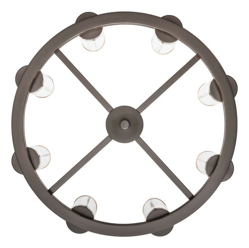 Lampara De Techo Moderna Niquel Cepillado 8 Luces 20'' Estructura Gris