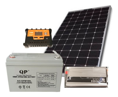 Kit Solar Bateria 50ah Inversor Panel Solar 50w Regulador
