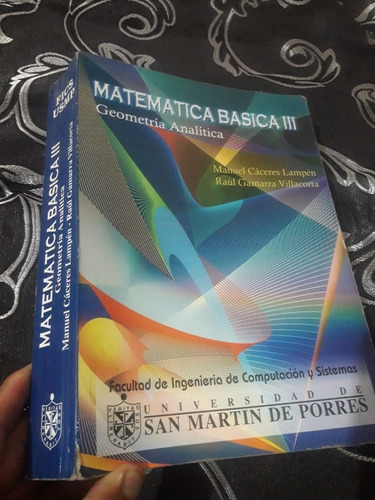 Libro Geometría Analítica Matematicas Básicas Tomo 3 Gamarra
