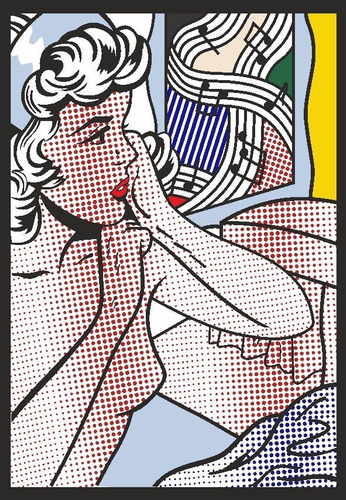 Cuadro Enorme 1x1 Warhol Lichtenstein Pop Art Girl Sinfonia