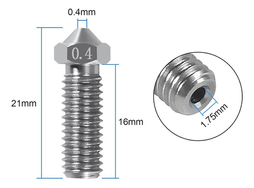 2x Boquillas (nozzle) Para Impresoras 3d Hotend Volvano V6