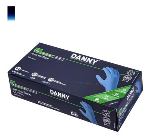 Luva Nitrilica Descartavel Azul Danny Sensiflex C.a. 42.979 Cor Azul-celeste Tamanho G