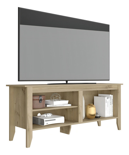 Rack Tv Armable Excelsior Entrepaños Essential Duna Color Marrón