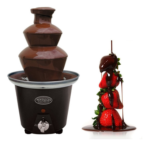Imagen 2 de 3 de Mini Fuente De Chocolate Nostalgia 3 Niveles Fondue Fresas !