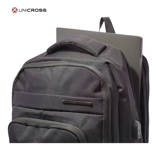 Imagen 5 de 10 de Mochila Porta Notebook Unicross 18.5 Usb 62.3665.1